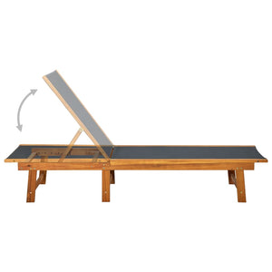 Sonnenliege mit Tisch Akazie Massivholz