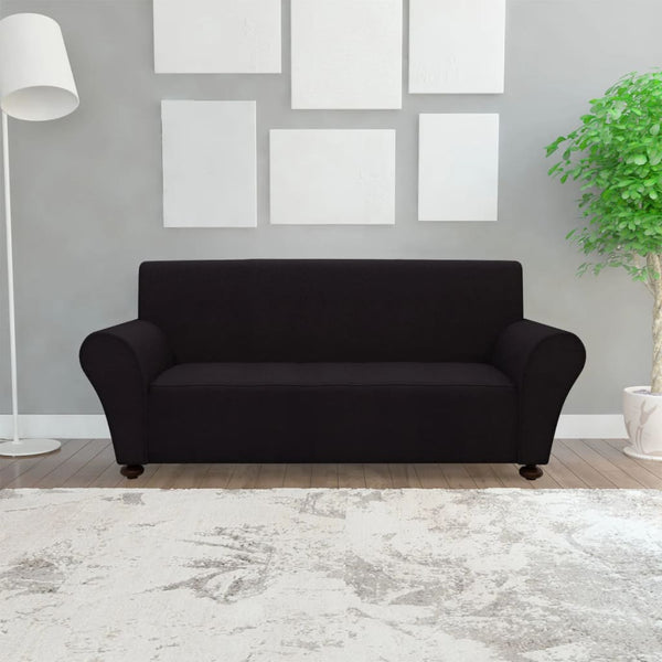 Stretch-Sofahusse Schwarz Polyester-Jersey