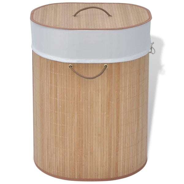 vidaXL Panier à linge ovale en bambou naturel