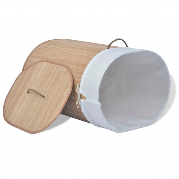 vidaXL Panier à linge ovale en bambou naturel
