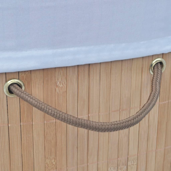 vidaXL Panier à linge ovale en bambou naturel