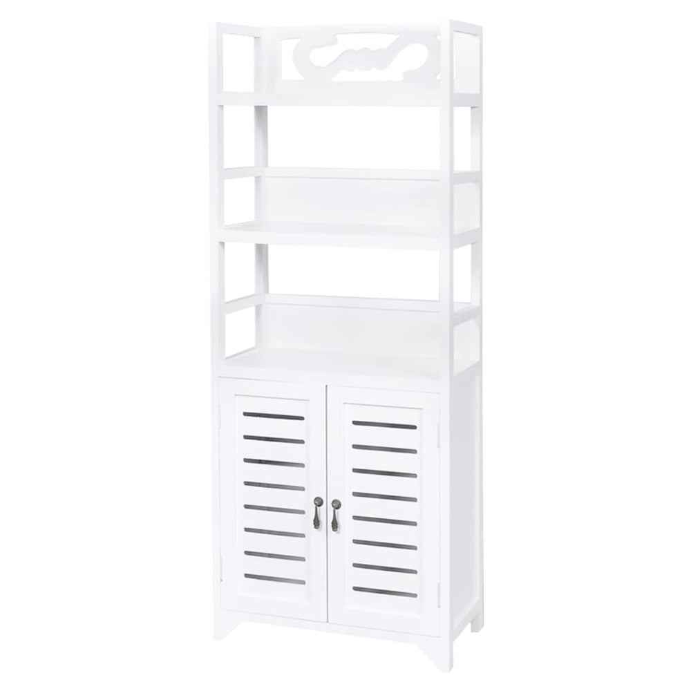 Badezimmerschrank Albuquerque Holz Weiß 46x24x117,5 cm