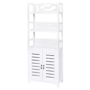 Badezimmerschrank Albuquerque Holz Weiß 46x24x117,5 cm