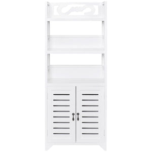 Badezimmerschrank Albuquerque Holz Weiß 46x24x117,5 cm