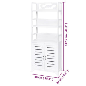 Badezimmerschrank Albuquerque Holz Weiß 46x24x117,5 cm