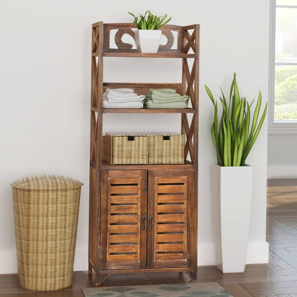 Badezimmerschrank Holz Braun 46x24x117,5 cm