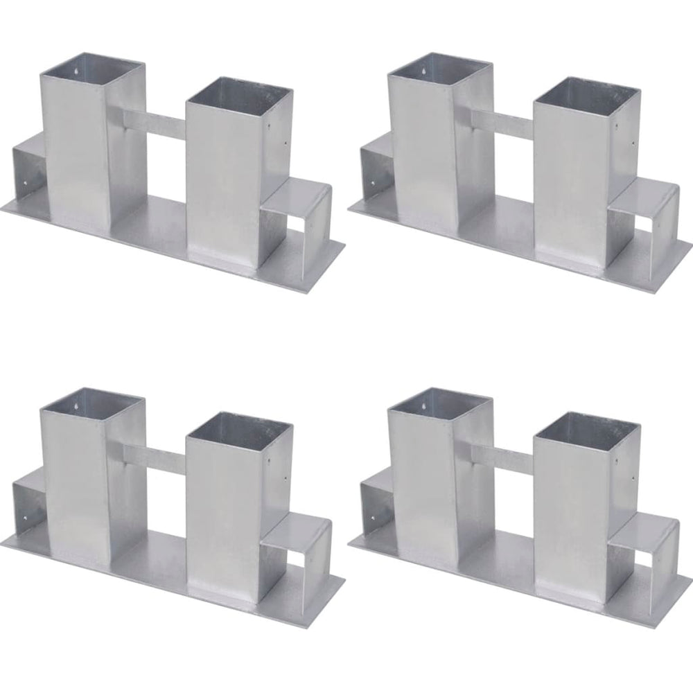 Holzstapelhilfe Stahl Silbern 4er-Set