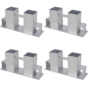 Holzstapelhilfe Stahl Silbern 4er-Set