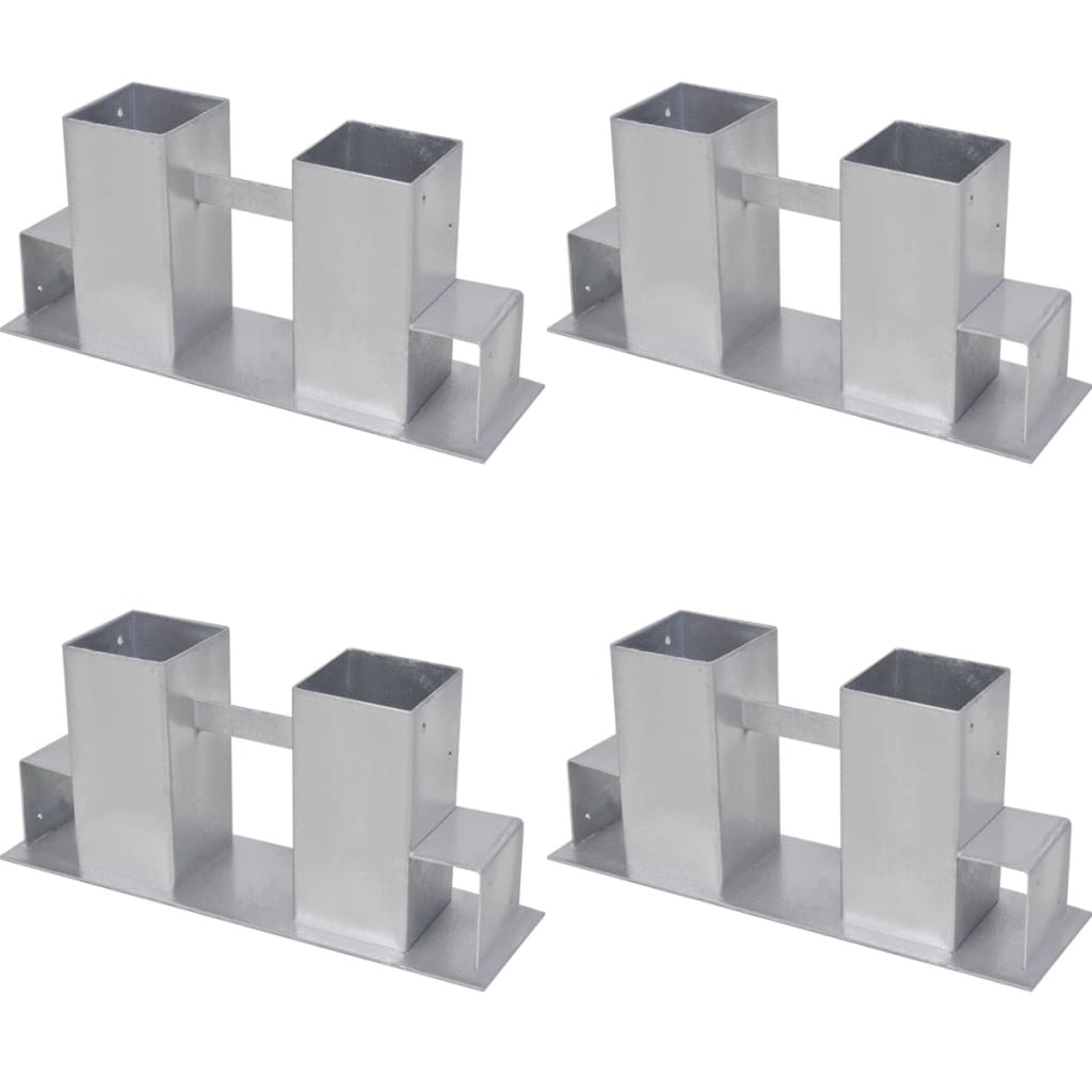 Holzstapelhilfe Stahl Silbern 4er-Set