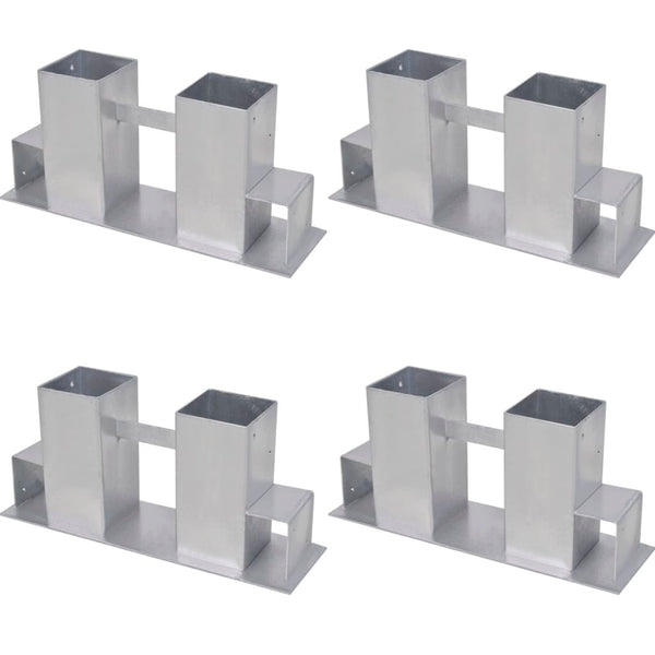 Holzstapelhilfe Stahl Silbern 4er-Set