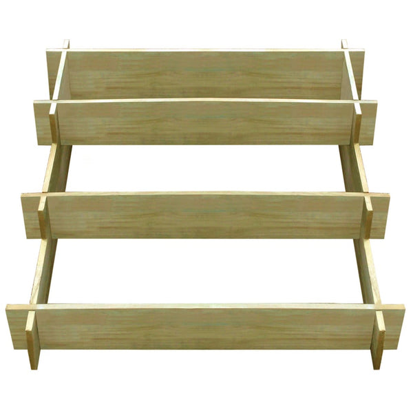 3-stufiger Pflanzkübel aus Holz 90x90 cm