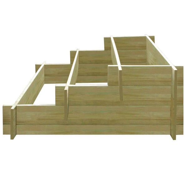 3-stufiger Pflanzkübel aus Holz 90x90 cm