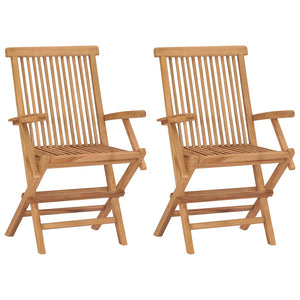 Klappbare Gartenstühle, 2er-Set, Teakholz