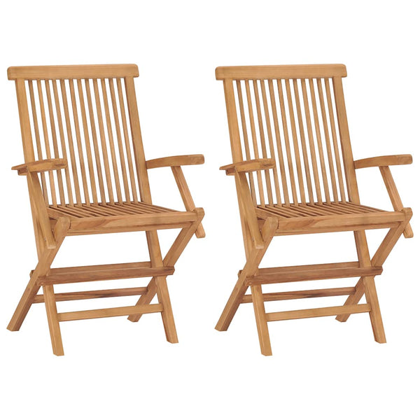 Klappbare Gartenstühle, 2er-Set, Teakholz