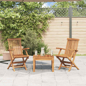 Klappbare Gartenstühle, 2er-Set, Teakholz