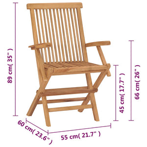 Klappbare Gartenstühle, 2er-Set, Teakholz