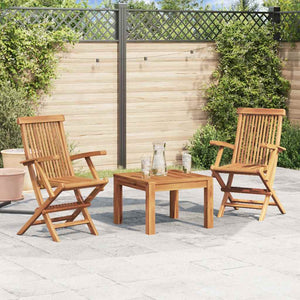 Klappbare Gartenstühle, 2er-Set, Teakholz