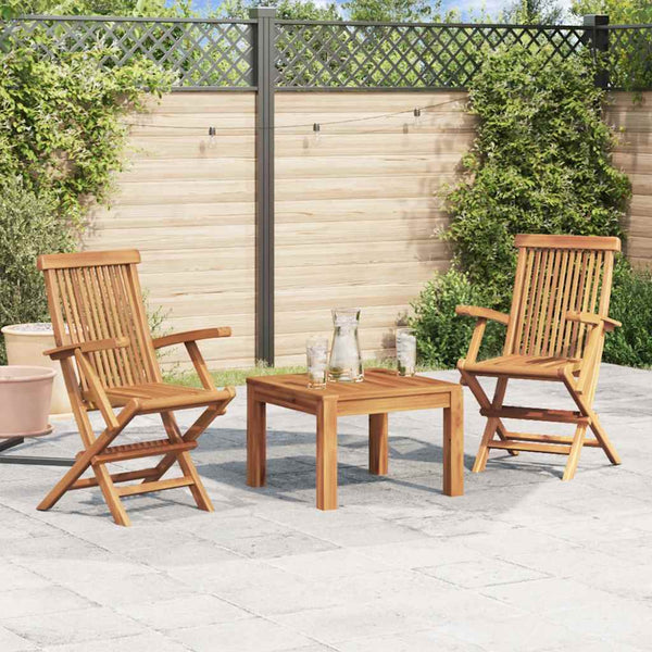 Klappbare Gartenstühle, 2er-Set, Teakholz