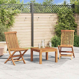 Klappbare Gartenstühle 2 Stk. Massivholz Teak