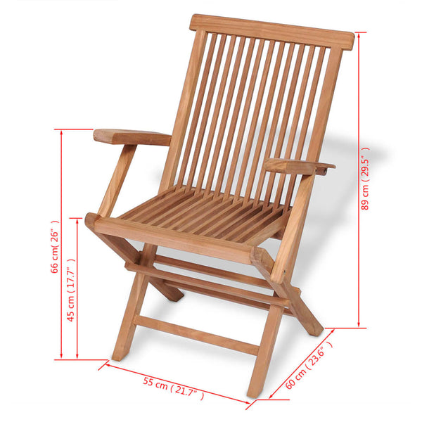 5-tlg. Garten-Essgruppe Klappbar Massivholz Teak