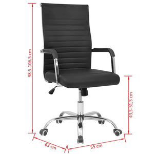 Bürostuhl Kunstleder 55x63 cm Schwarz