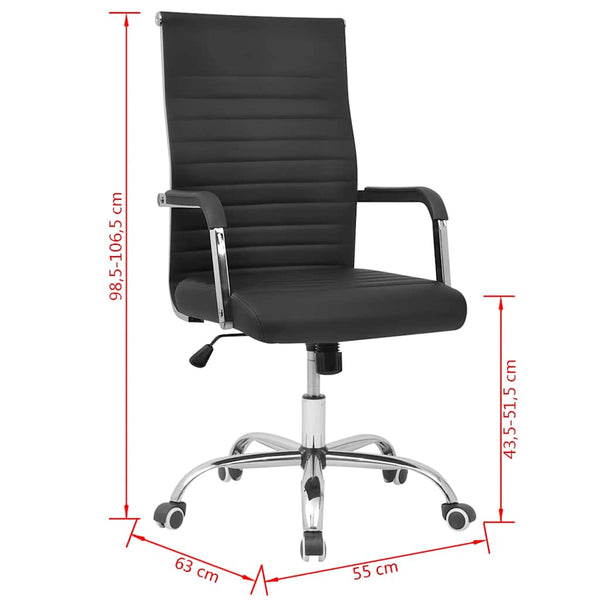 Bürostuhl Kunstleder 55x63 cm Schwarz