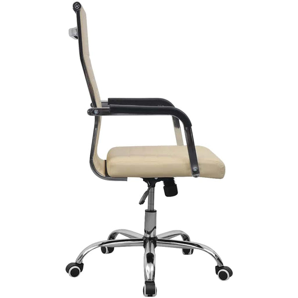 Bürostuhl Kunstleder 55 x 63 cm Creme