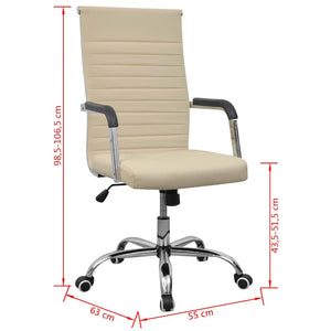Bürostuhl Kunstleder 55 x 63 cm Creme