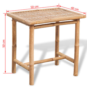 3-tlg. Bambus Bistro-Set mit Auflagen
