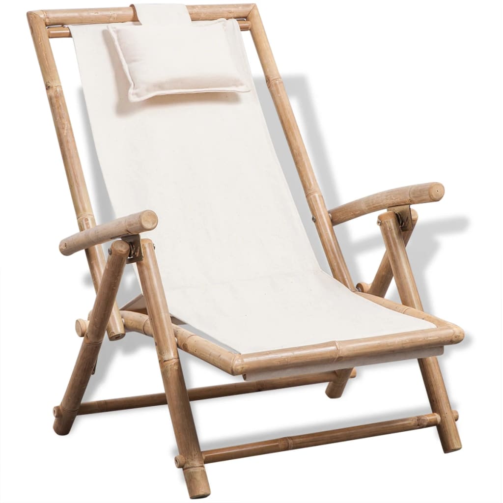 vidaXL Chaise longue en bambou