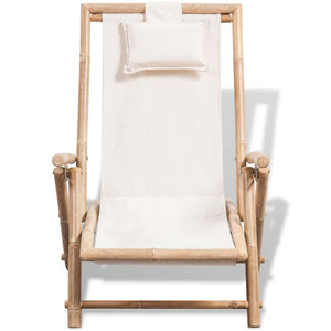 vidaXL Chaise longue en bambou