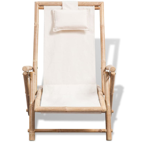 vidaXL Chaise longue en bambou