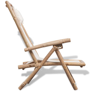 vidaXL Chaise longue en bambou
