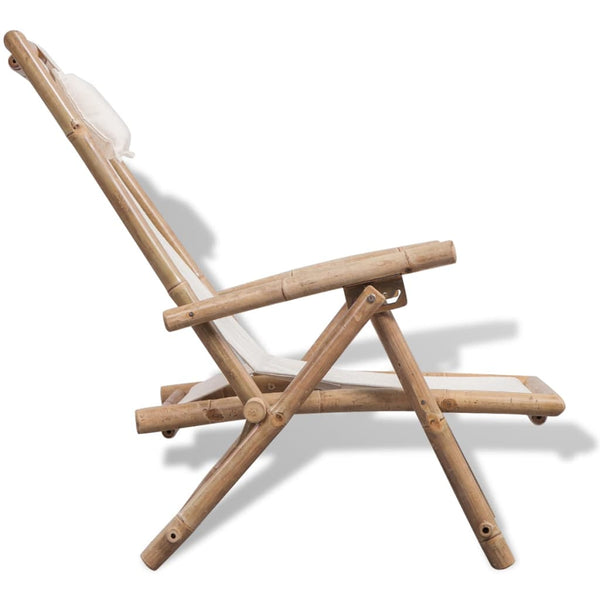 vidaXL Chaise longue en bambou