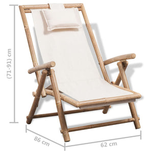 vidaXL Chaise longue en bambou