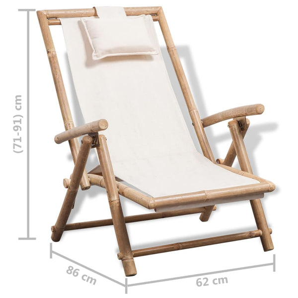 vidaXL Chaise longue en bambou