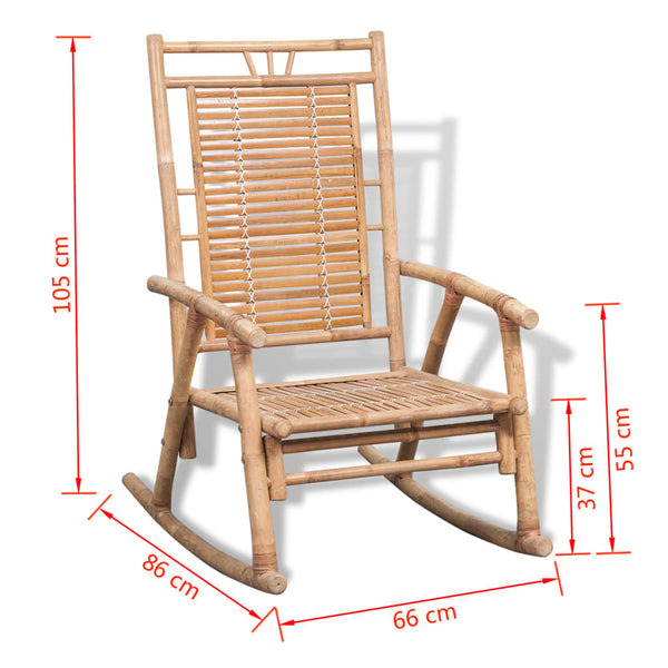 Bambus Schaukelstuhl für Terrasse & Garten