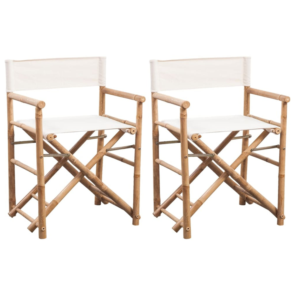 Klappbarer Regiestuhl, 2er-Set Bambus