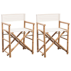Klappbarer Regiestuhl, 2er-Set Bambus