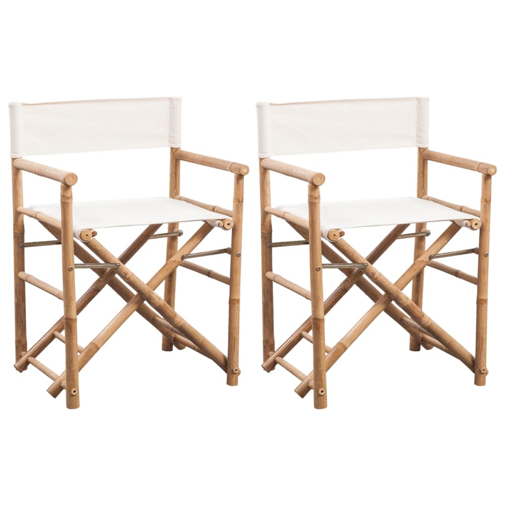 Klappbarer Regiestuhl, 2er-Set Bambus
