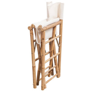 Klappbarer Regiestuhl, 2er-Set Bambus
