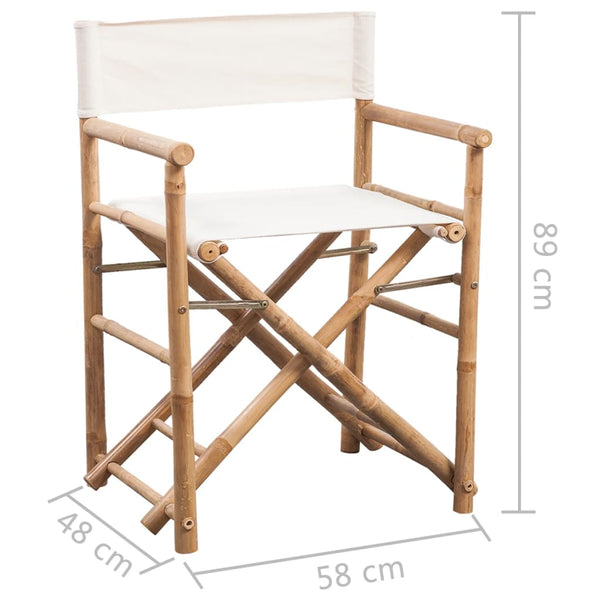 Klappbarer Regiestuhl, 2er-Set Bambus