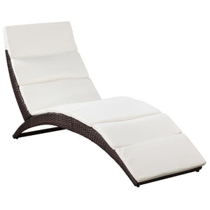 Klappbare Sonnenliege Poly Rattan Braun