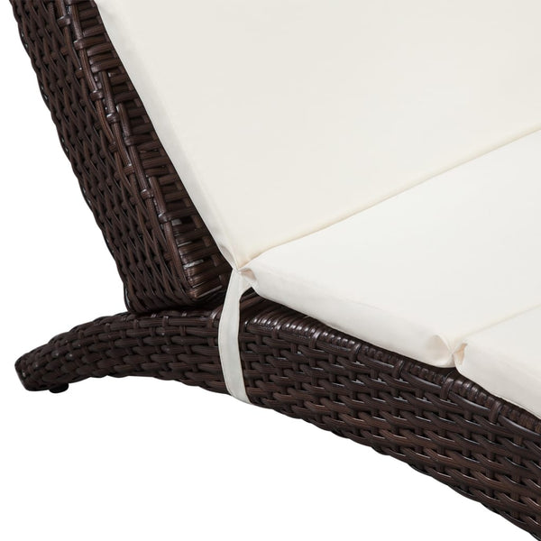 Klappbare Sonnenliege Poly Rattan Braun
