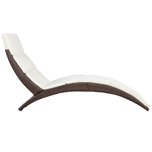 Klappbare Sonnenliege Poly Rattan Braun
