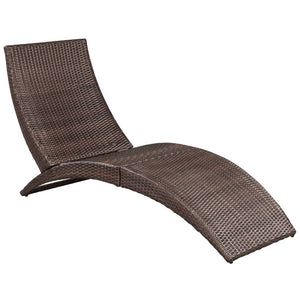 Klappbare Sonnenliege Poly Rattan Braun