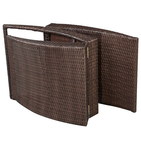 Klappbare Sonnenliege Poly Rattan Braun