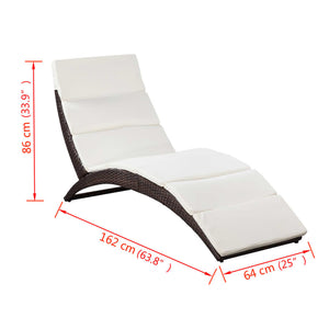 Klappbare Sonnenliege Poly Rattan Braun