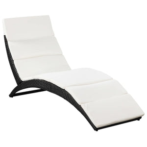 Klappbare Rattan Sonnenliege mit Auflage