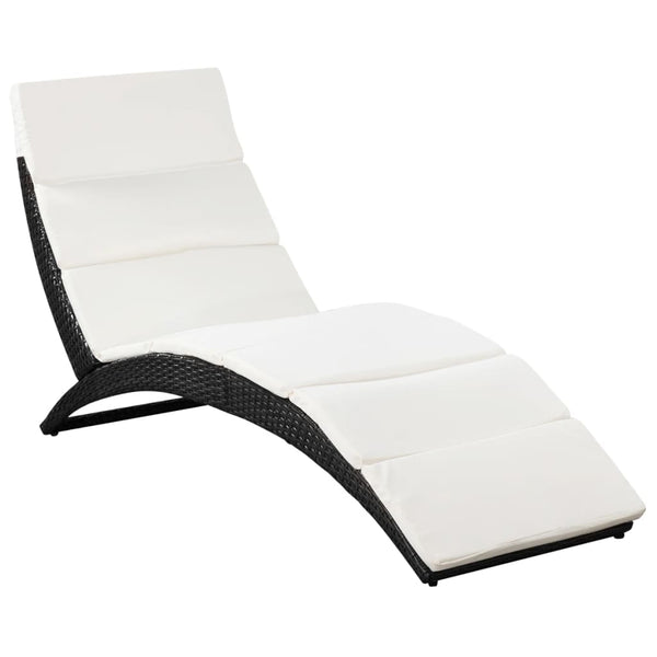 Klappbare Rattan Sonnenliege mit Auflage